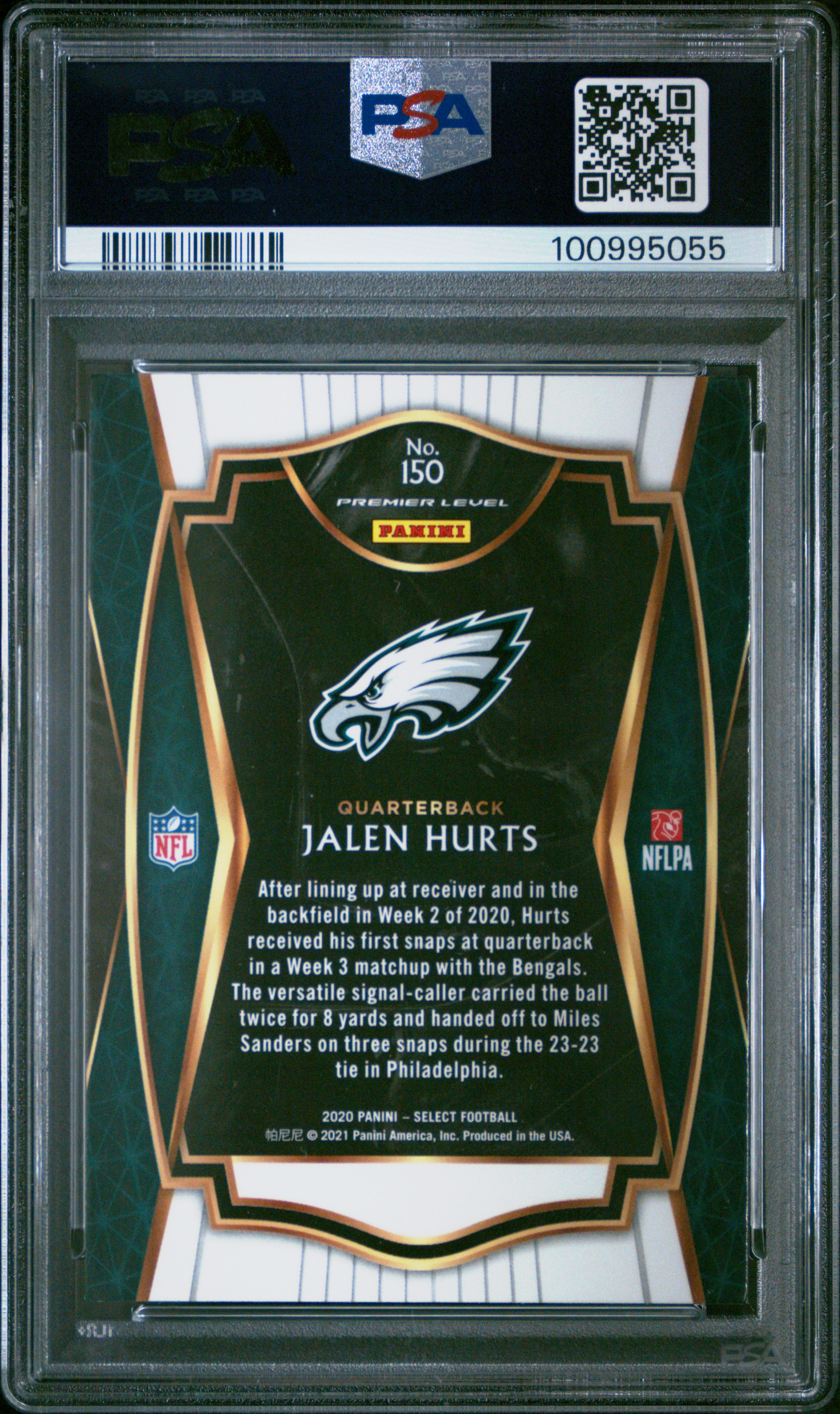 2020 Panini Select Jalen Hurts #150 Gem Mt 10 back