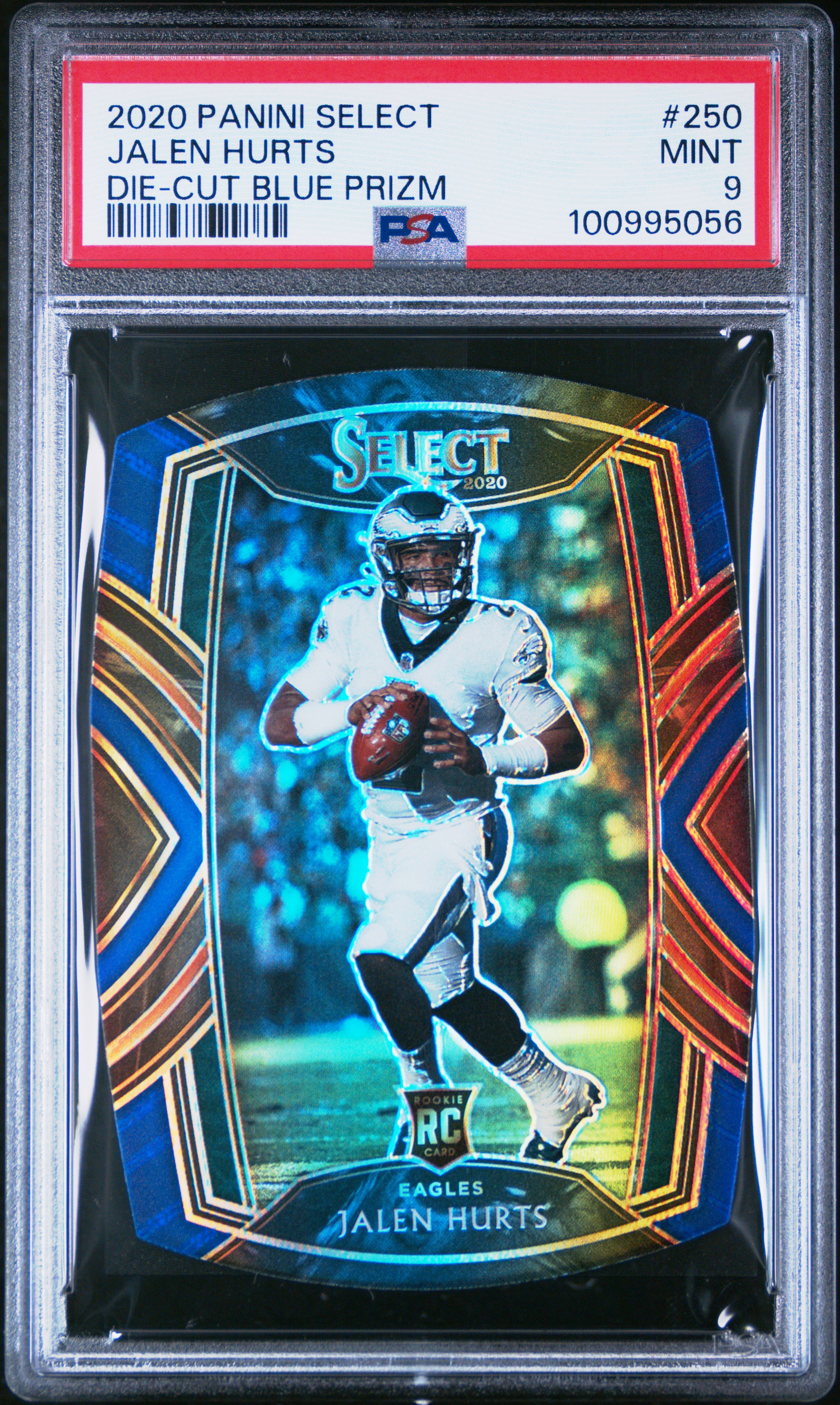 2020 Panini Select Jalen Hurts #250 (Die-Cut Blue Prizm) Mint 9 front