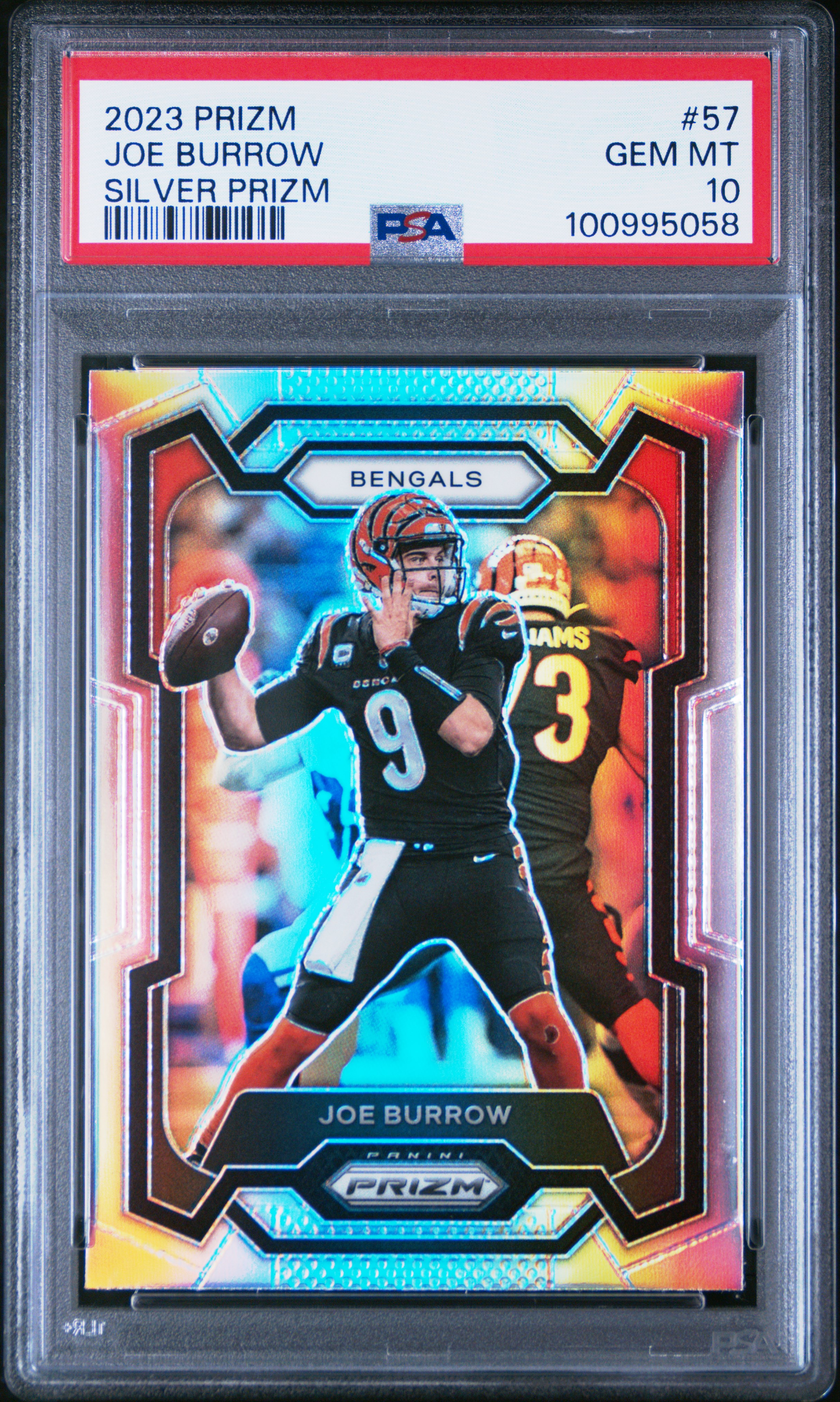 2023 Panini Prizm Joe Burrow #57 (Silver Prizm) Gem Mt 10 front