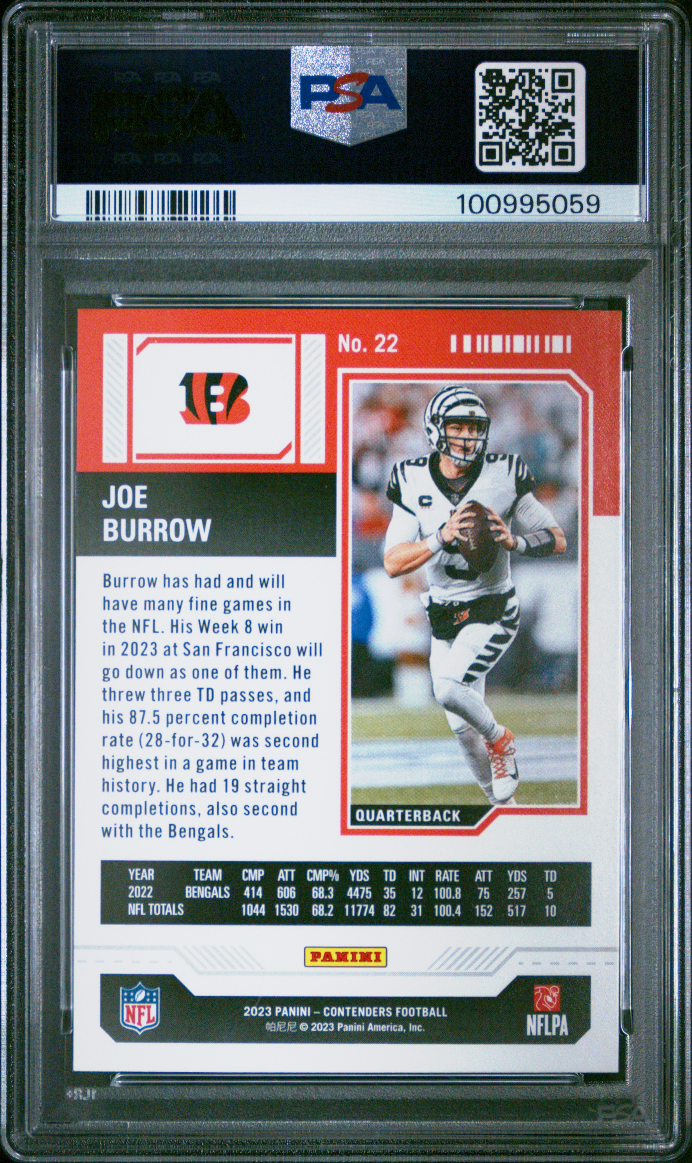 2023 Panini Contenders Joe Burrow #22 (Retail) Nm-Mt 8 back