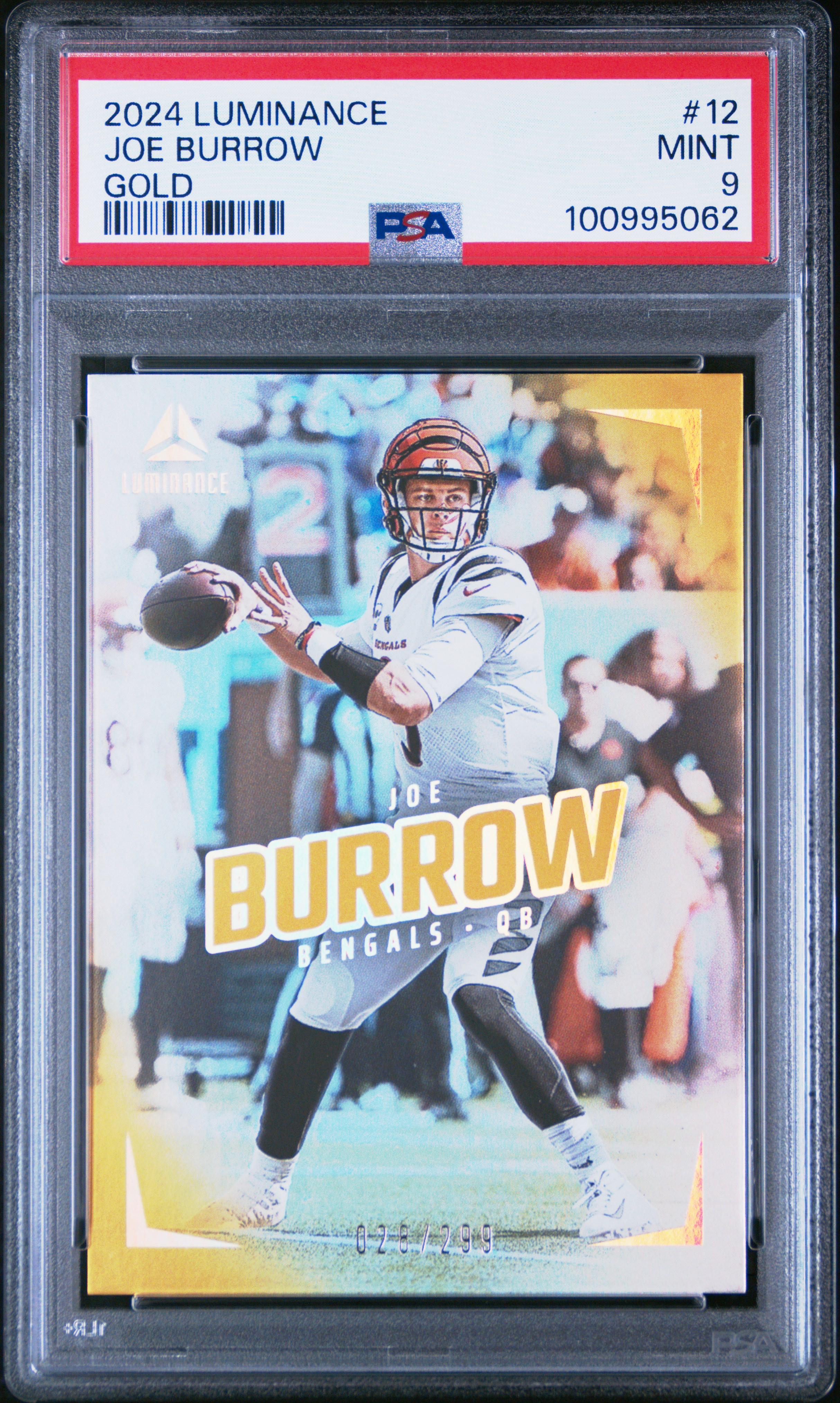 2024 Panini Luminance Joe Burrow #12 (Gold) Mint 9 front