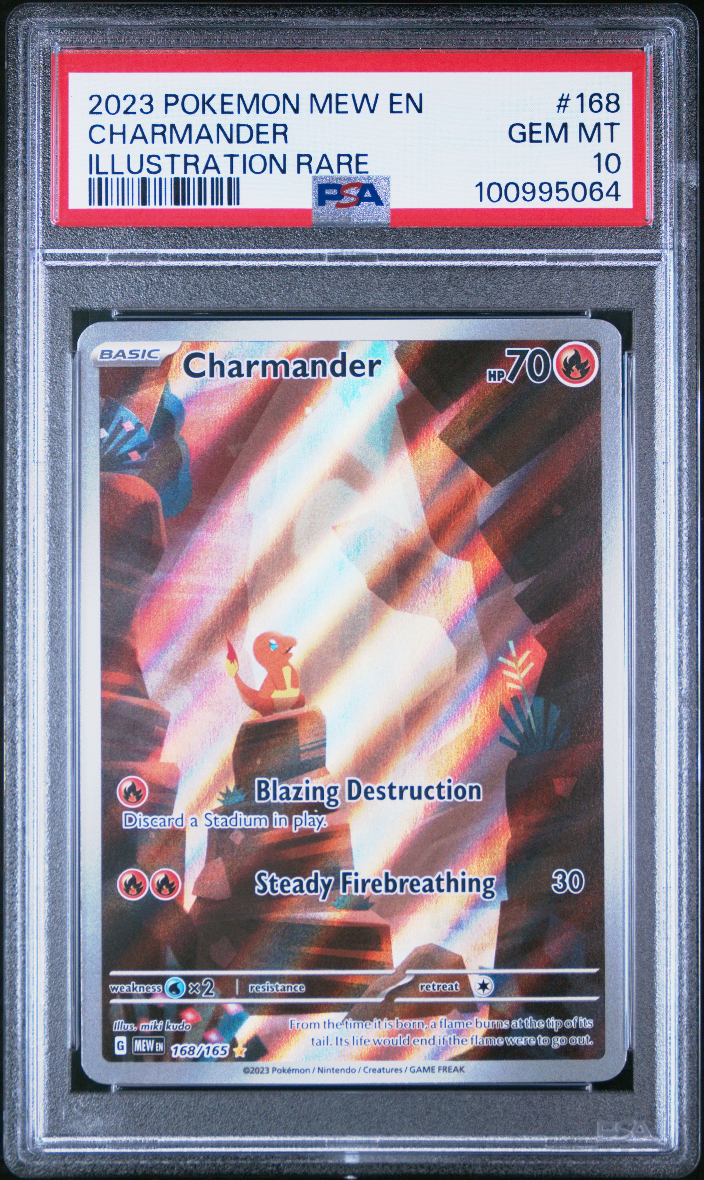 2023 Pokemon Mew En-151 Charmander #168 (Illustration Rare) Gem Mt 10 front