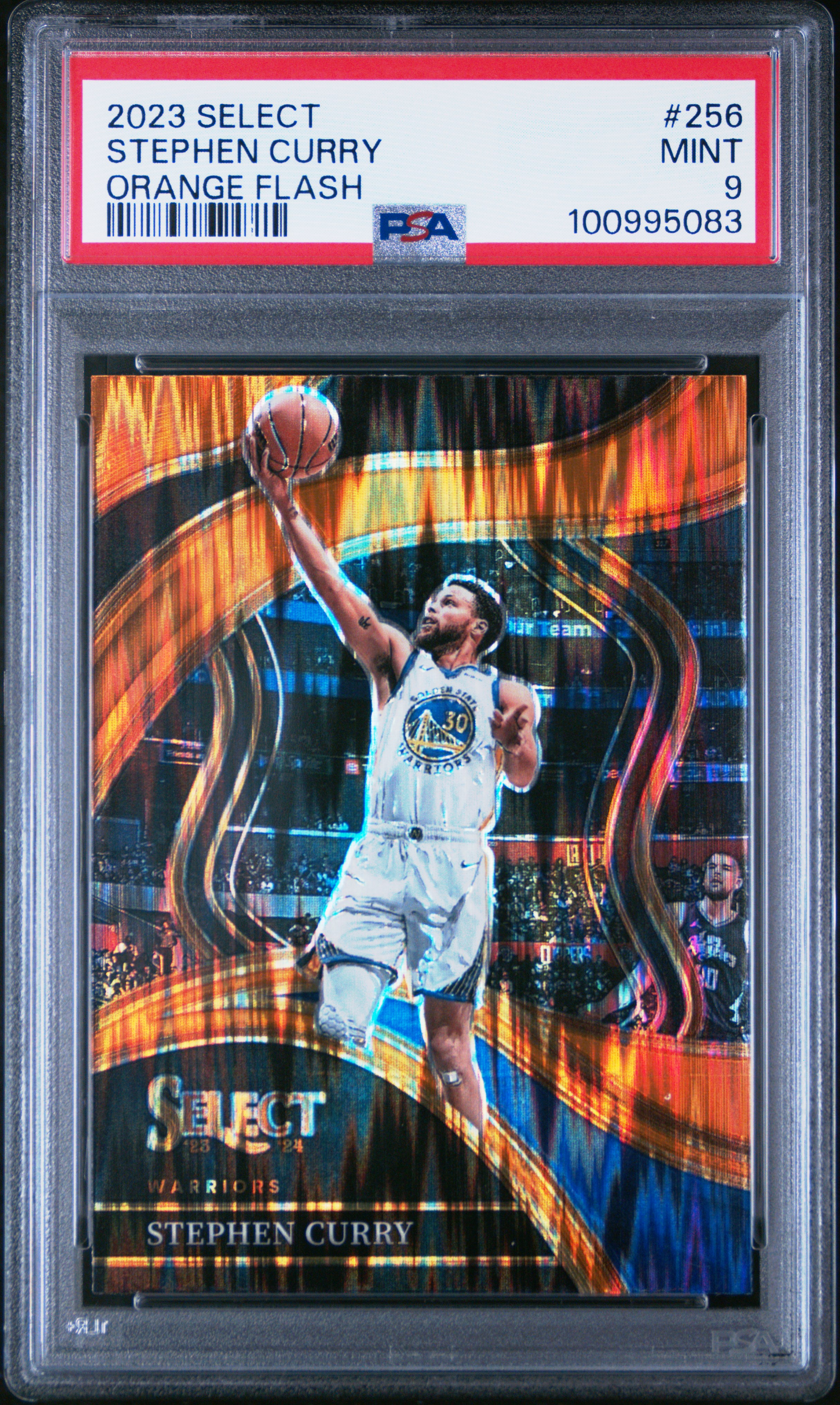 2023 Panini Select Stephen Curry #256 (Orange Flash) Mint 9 front