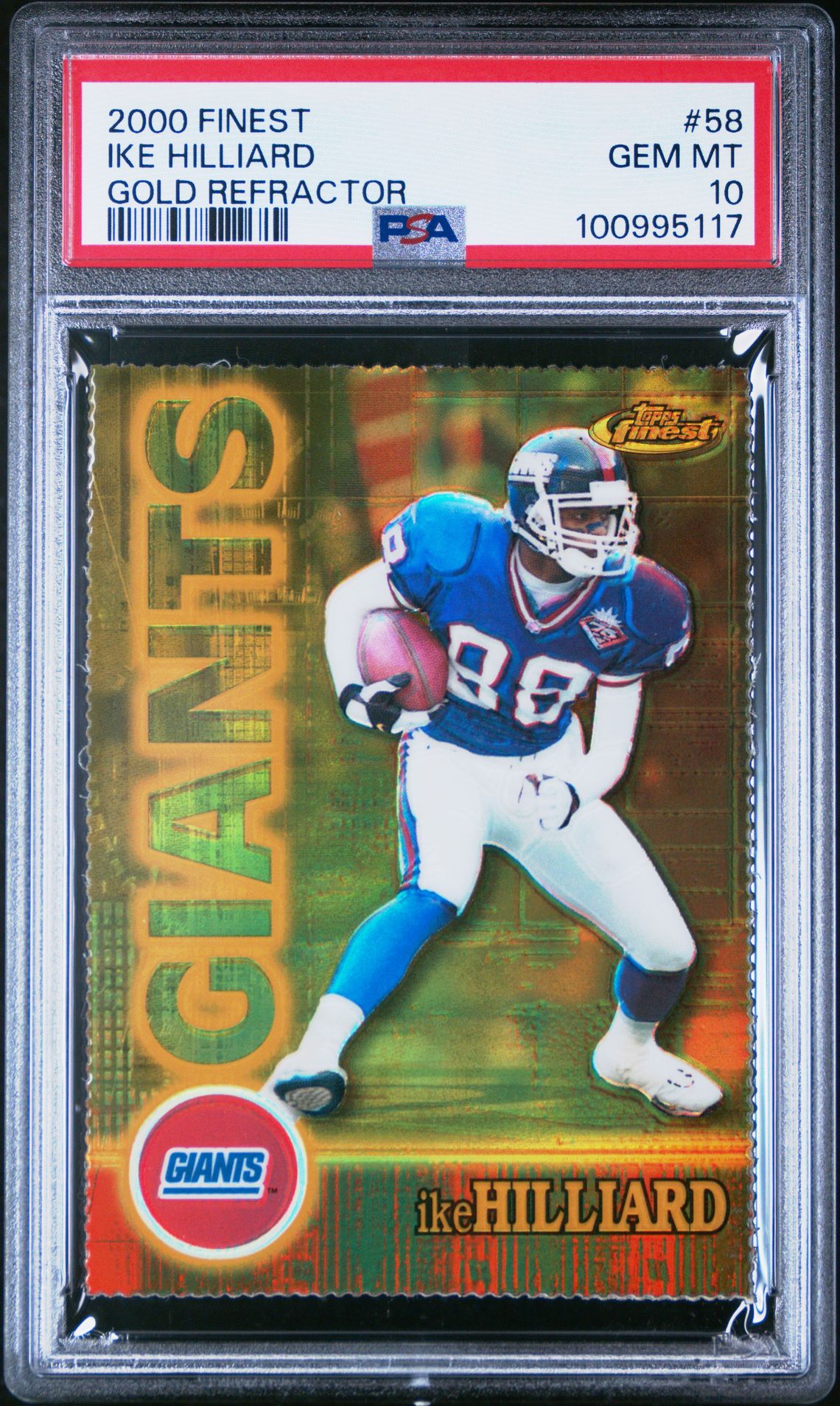 2000 Finest Ike Hilliard #58 (Gold Refractor) Gem Mt 10 front