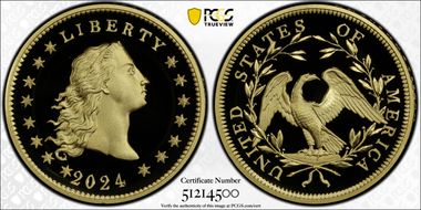 2024 $1 Flowing Hair High Relief Au 230th Anniversary First Strike PR70DCAM