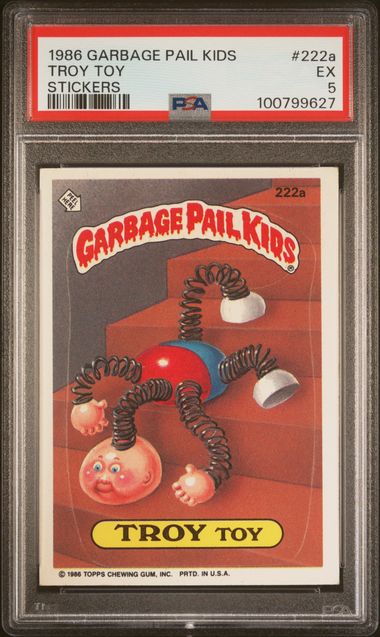 1986 Garbage Pail Kids GARBAGE PAIL KIDS STICKERS STICKERS #222A Troy Toy front