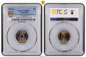 2024-C $2 War Animal Remembrance Colorized MS69