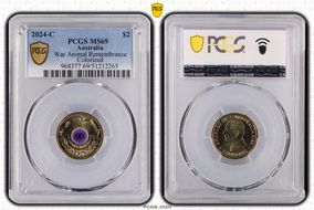 2024-C $2 War Animal Remembrance Colorized MS69