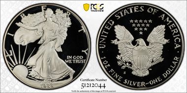 1988-S $1 Silver Eagle PR69DCAM