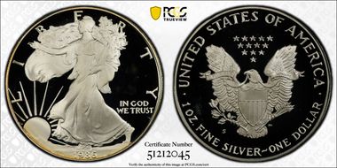 1986-S $1 Silver Eagle PR68DCAM
