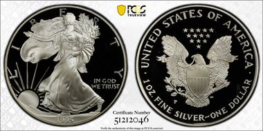 1995-P $1 Silver Eagle PR67DCAM
