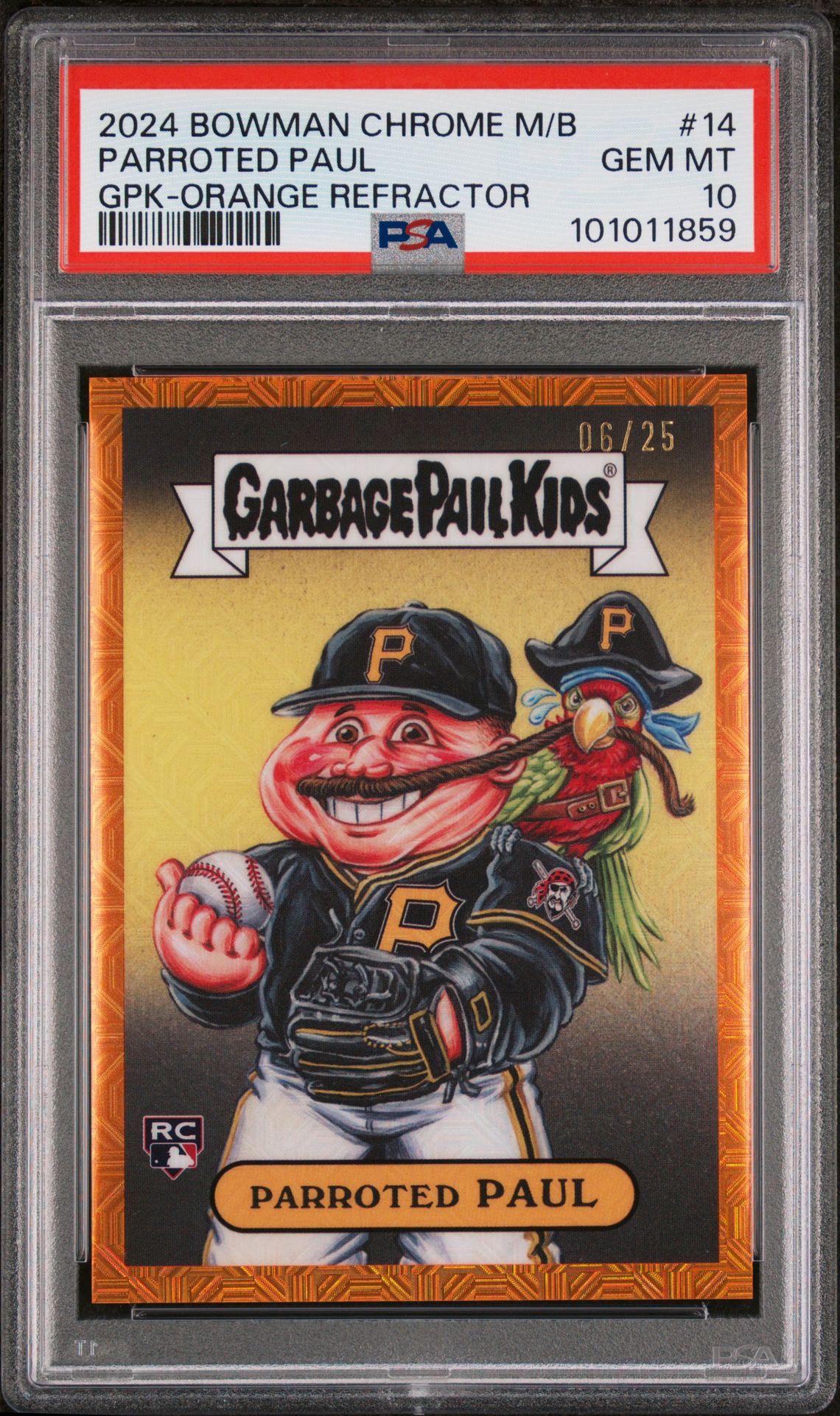 2024 Bowman Chrome BOWMAN CHROME MEGA BOX BOWMAN GPK ORANGE REFRACTOR #14 Parroted Paul front