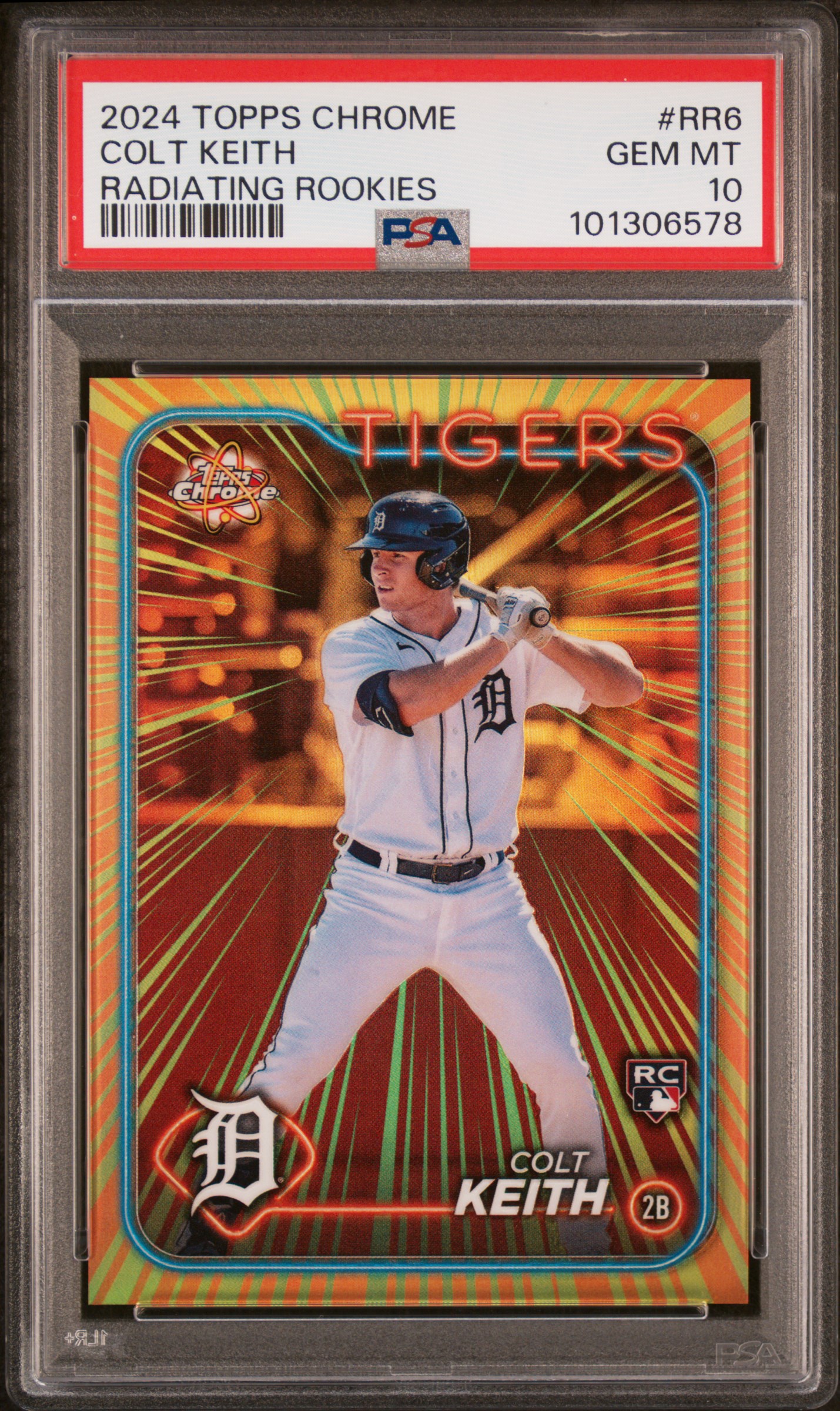 2024 Topps Chrome Radiating Rookies Colt Keith #Rr6 Gem Mt 10 front