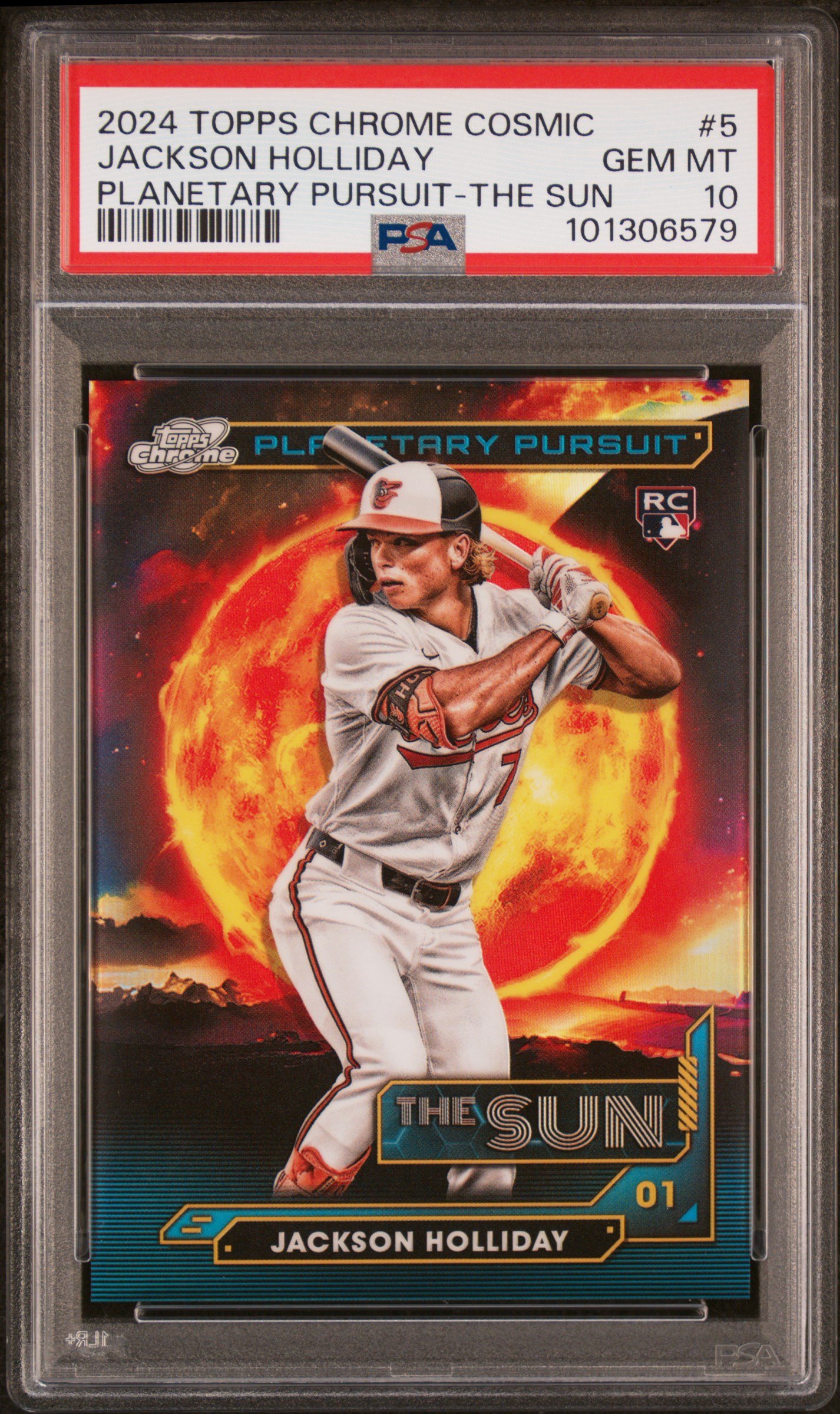 2024 Topps Chrome Cosmic Planetary Pursuit Jackson Holliday #5 (Planetary Pursuit-The Sun) Gem Mt 10 front