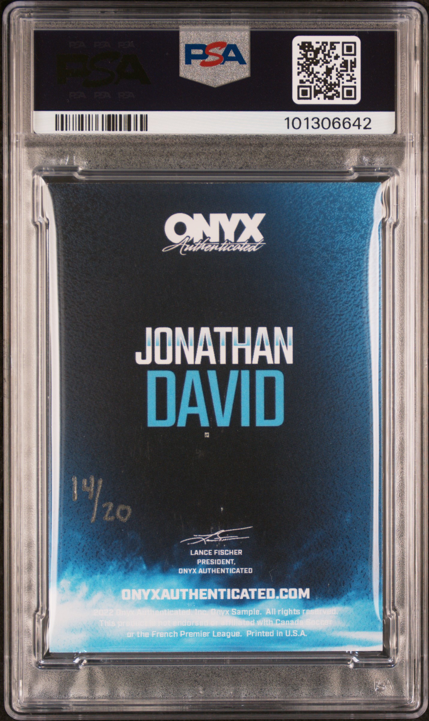 2022 Onyx Authenticated Jonathan David Jonathan David (Autograph) Nm-Mt 8 back