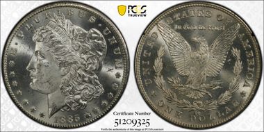 1885-CC $1 VAM 4 Doubled Dash GSA Hoard MS64
