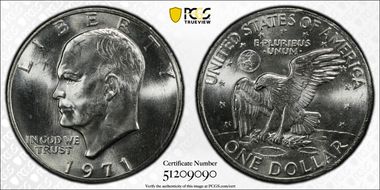 1971-S $1 Silver MS66
