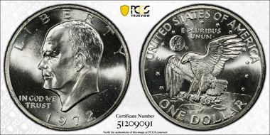 1972-S $1 Silver MS66