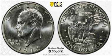 1972-S $1 Silver MS67