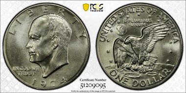 1974-S $1 Silver MS67