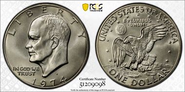 1974-S $1 Silver MS67