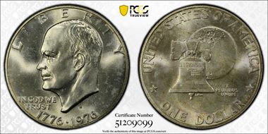 1976-S $1 Silver MS66