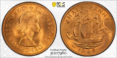 1959 1/2D S-4158 MS64RD