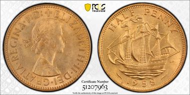 1958 1/2D S-4158 MS64RB