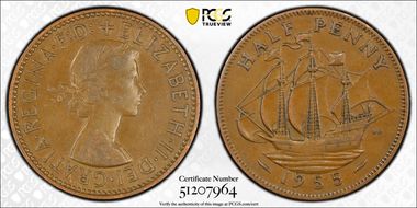 1955 1/2D S-4158 AU50BN