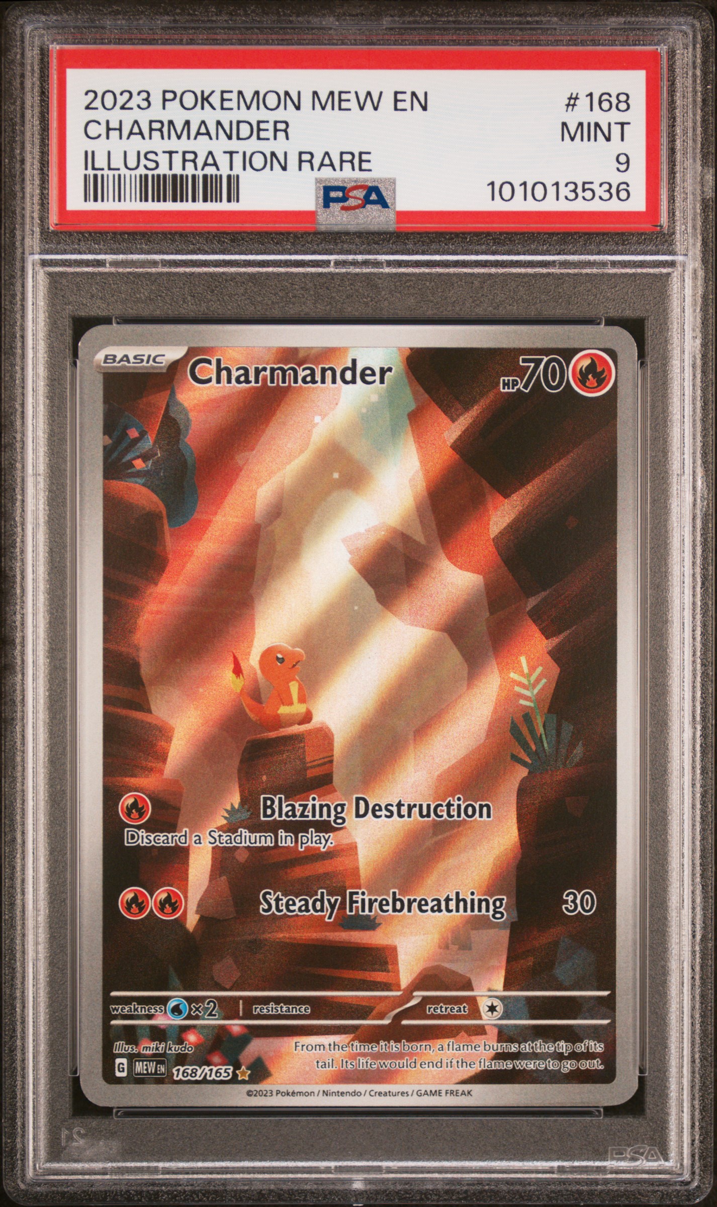 2023 Pokemon Mew En-151 Charmander #168 (Illustration Rare) Mint 9 front