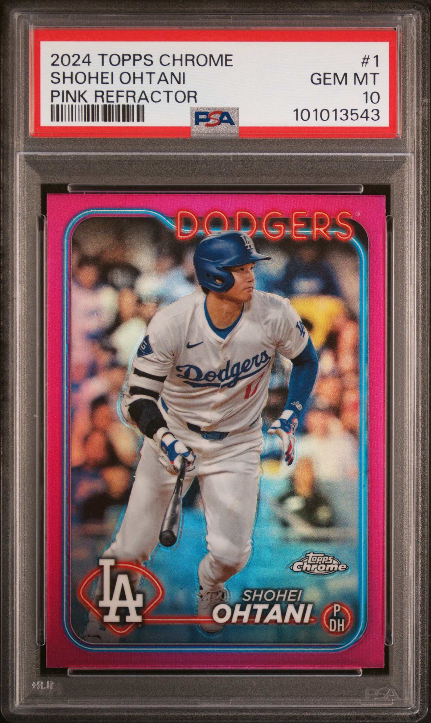 2024 Topps Chrome Shohei Ohtani #1 (Pink Refractor) Gem Mt 10 front