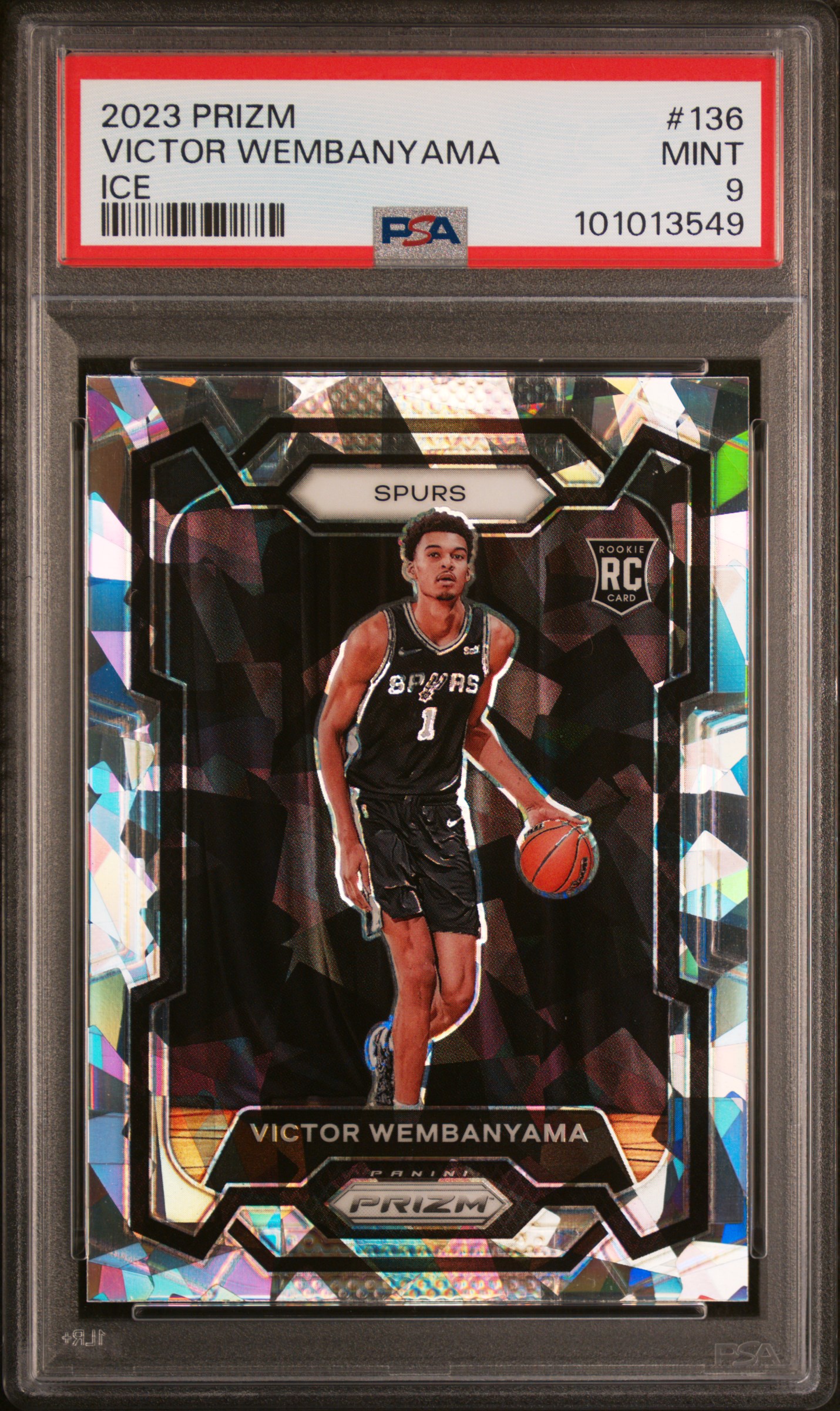 2023 Panini Prizm Victor Wembanyama #136 (Ice) Mint 9 front