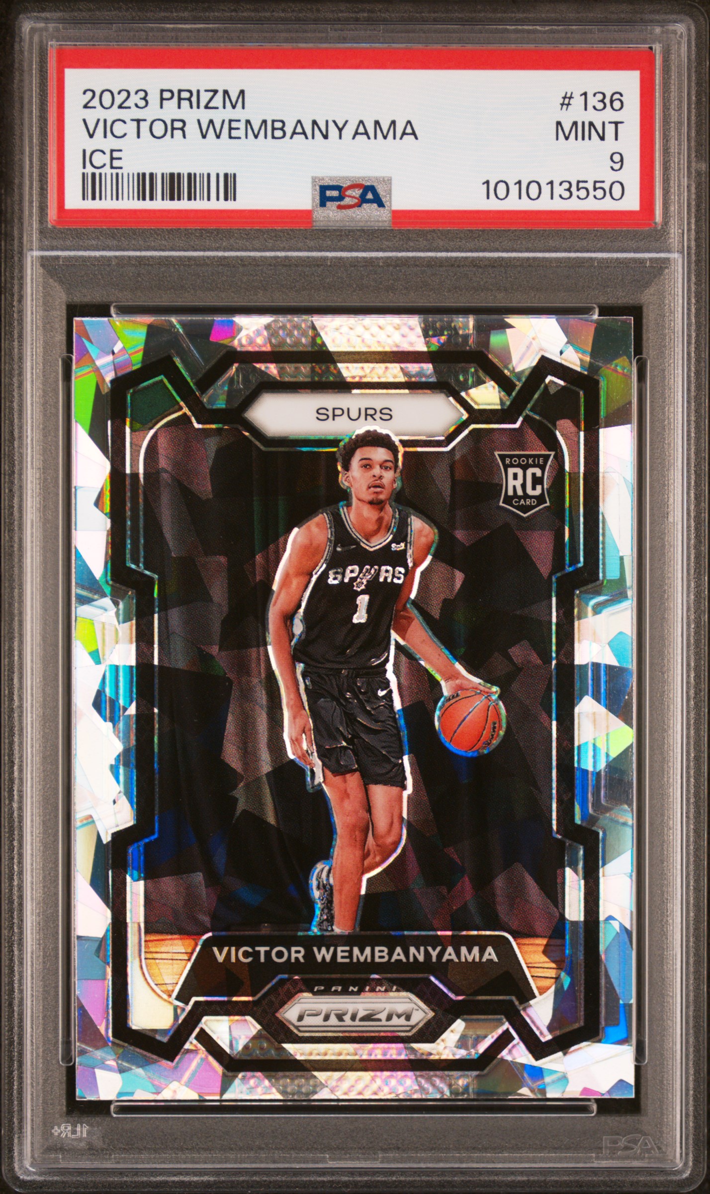 2023 Panini Prizm Victor Wembanyama #136 (Ice) Mint 9 front