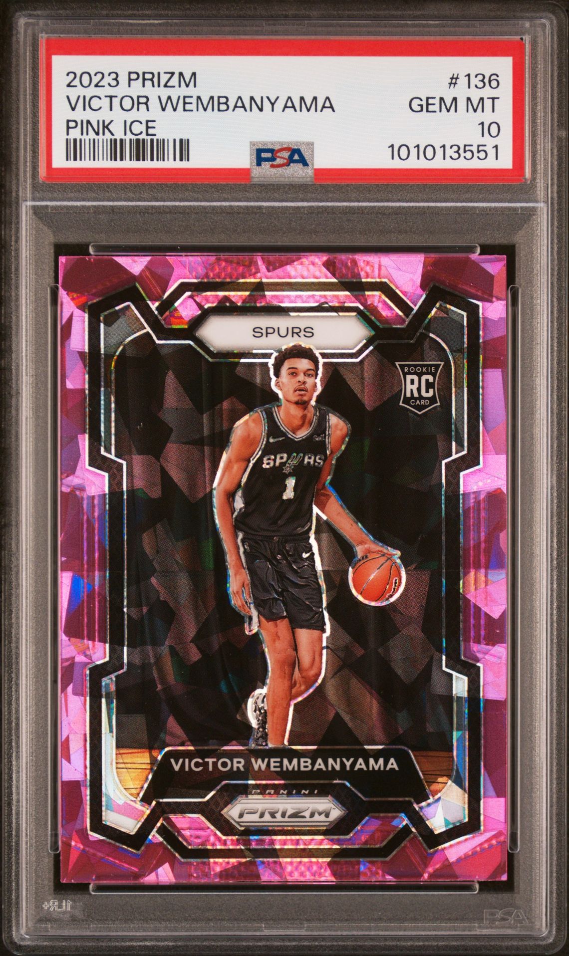 2023 Panini Prizm Victor Wembanyama #136 (Pink Ice) Gem Mt 10 front