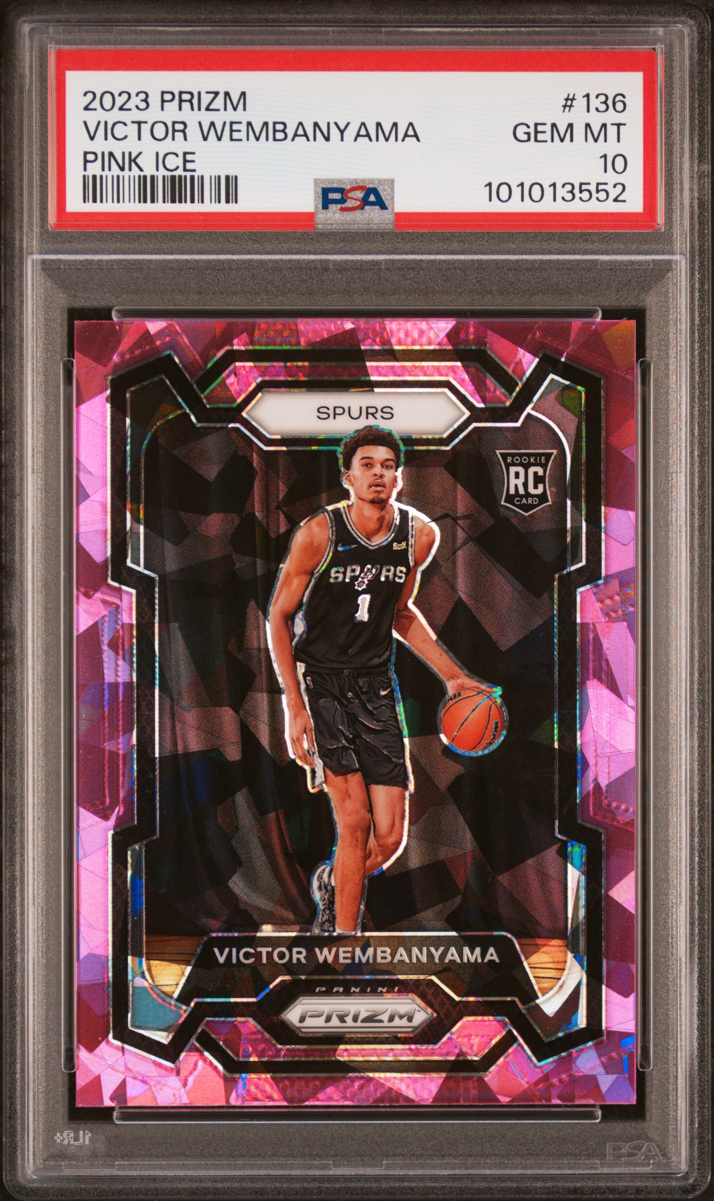 2023 Panini Prizm Victor Wembanyama #136 (Pink Ice) Gem Mt 10 front