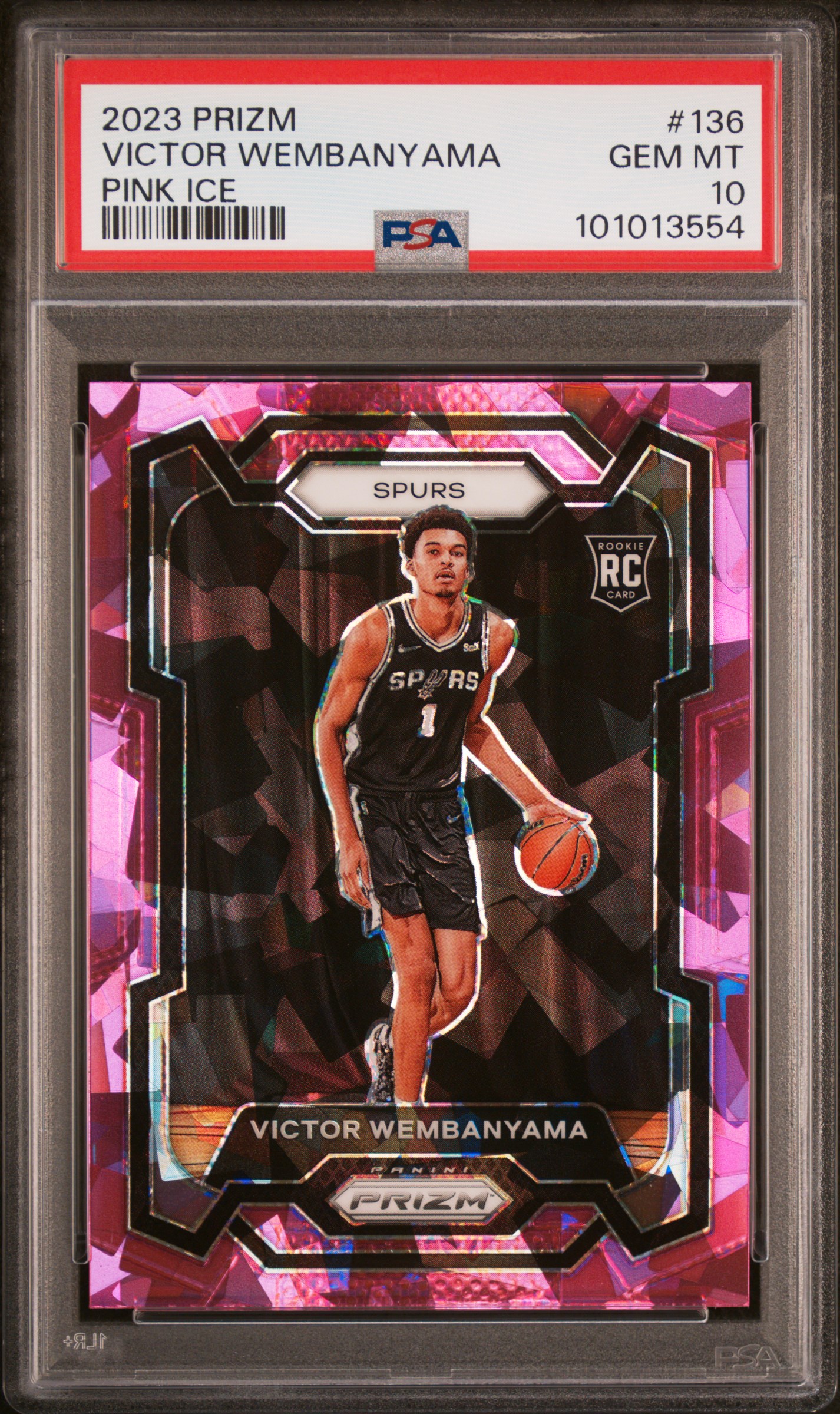 2023 Panini Prizm Victor Wembanyama #136 (Pink Ice) Gem Mt 10 front
