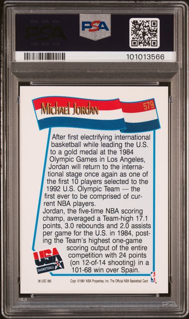 1991 Hoops Michael Jordan #579 Gem Mt 10 back