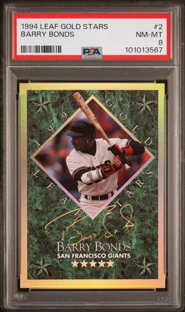 1994 Leaf Gold Stars Barry Bonds #2 Nm-Mt 8 front