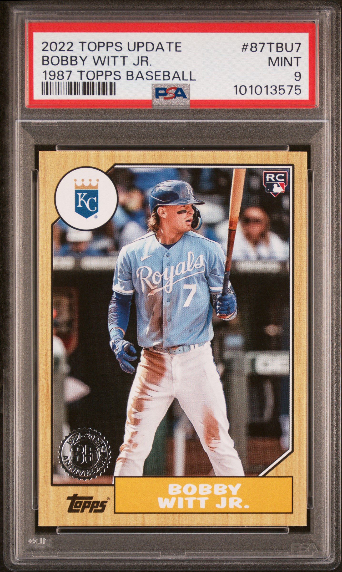 2022 Topps Update 1987 Topps Baseball Bobby Witt Jr. #87Tbu7 (1987 Topps Baseball) Mint 9 front