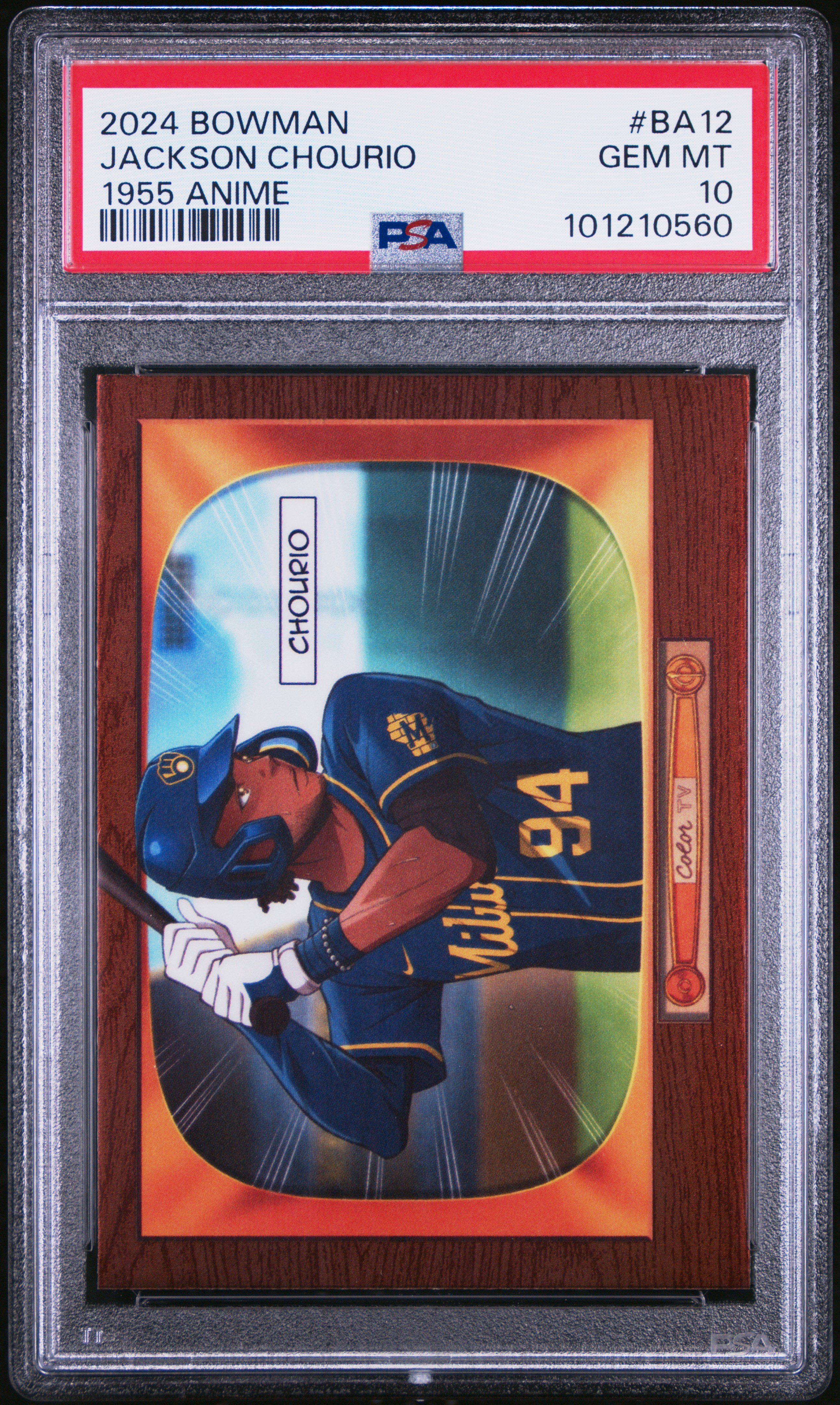 2024 Bowman 1955 Bowman Anime Jackson Chourio #Ba12 Gem Mt 10 front