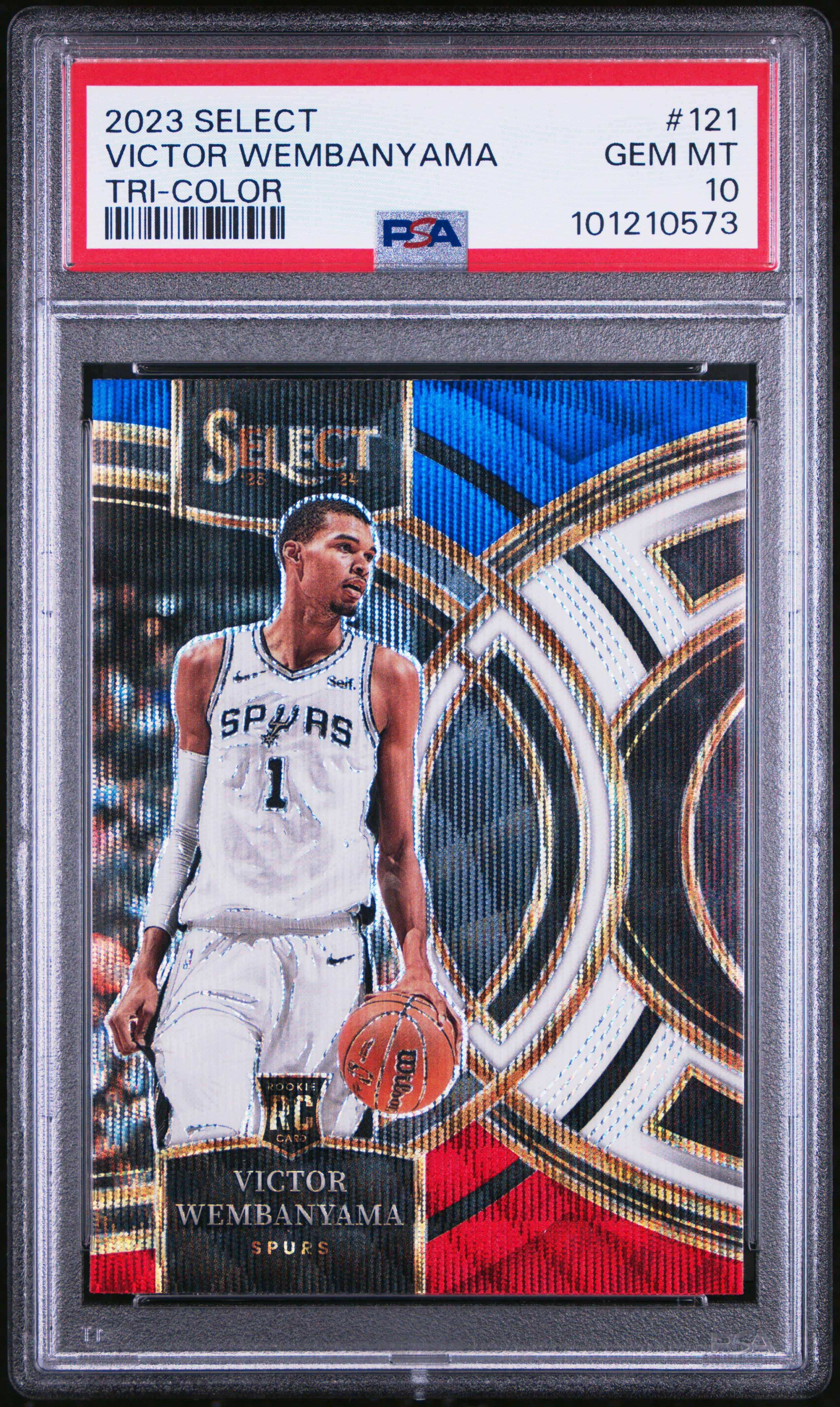 2023 Panini Select Victor Wembanyama #121 (Tri-Color) Gem Mt 10 front