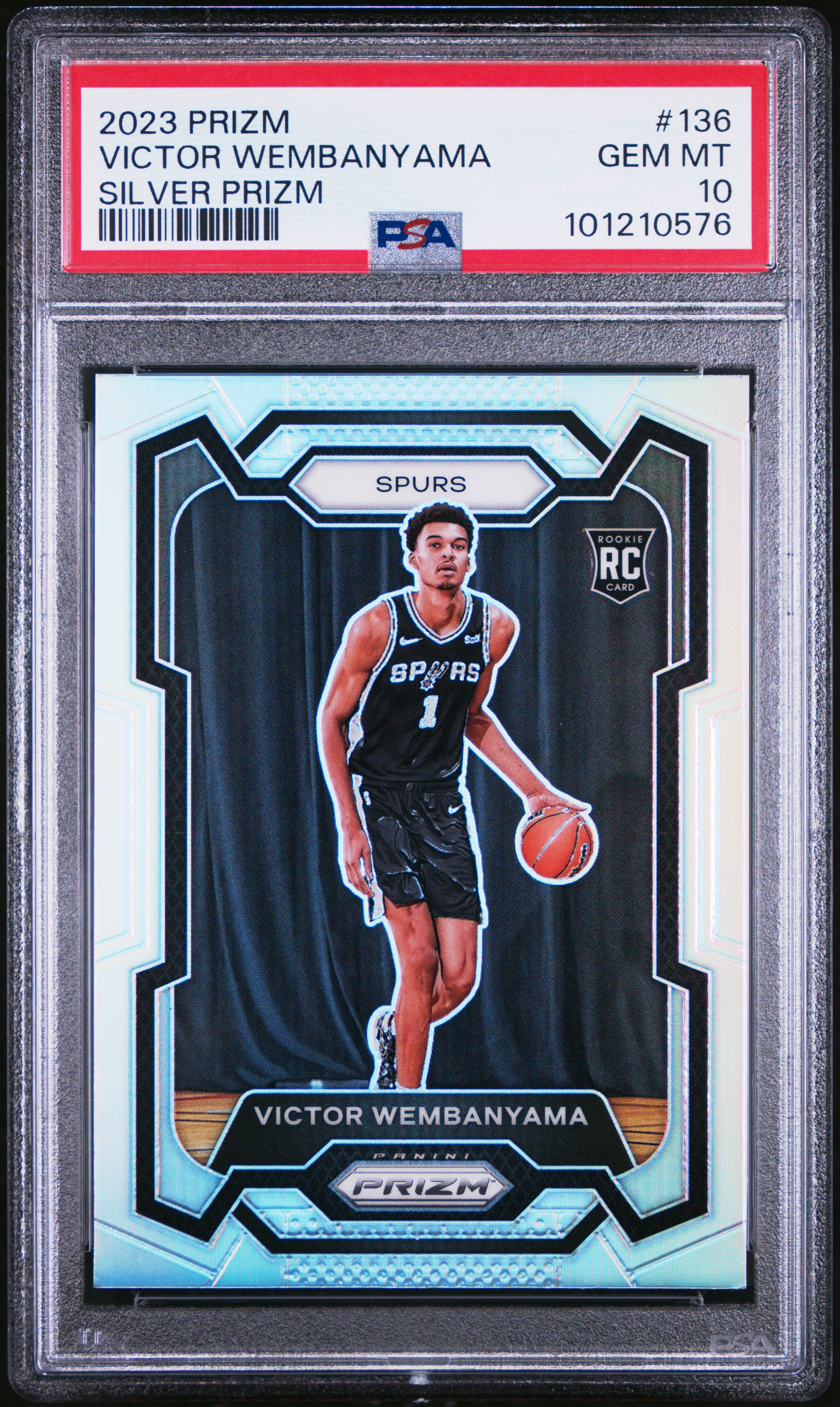 2023 Panini Prizm Victor Wembanyama #136 (Silver Prizm) Gem Mt 10 front