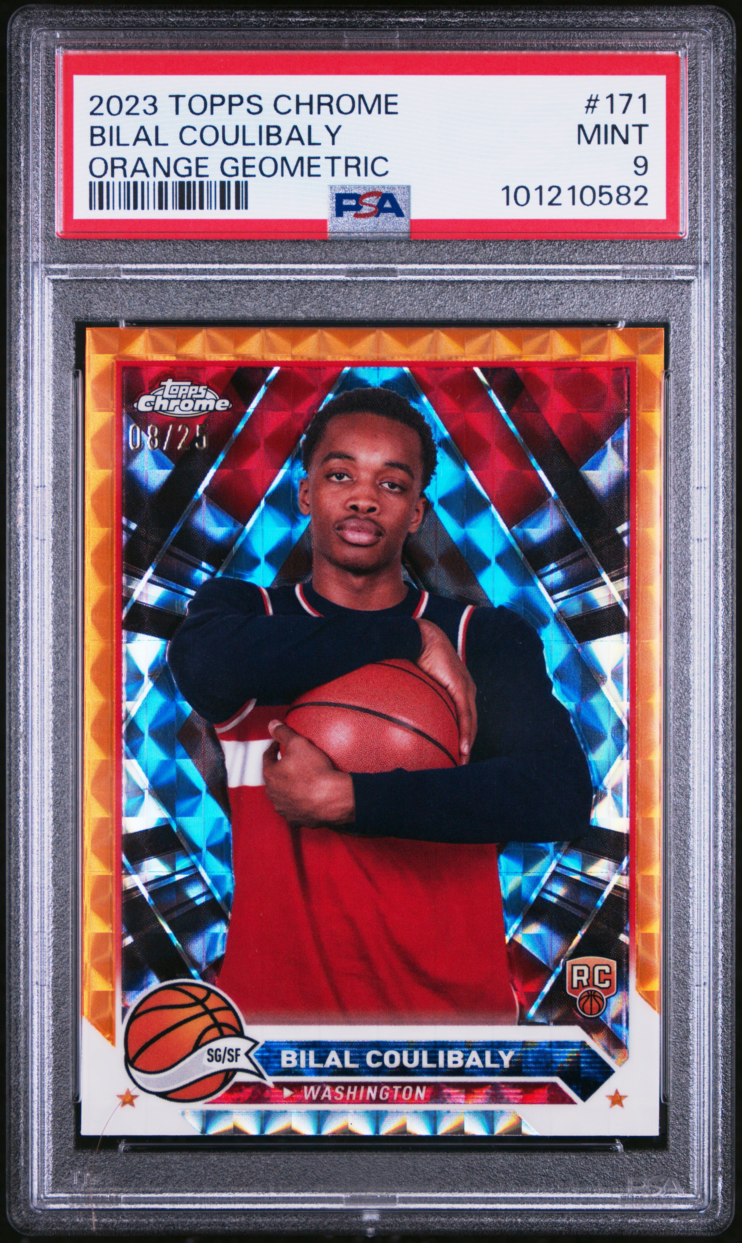 2023 Topps Chrome Bilal Coulibaly #171 (Orange Geometric) Mint 9 front