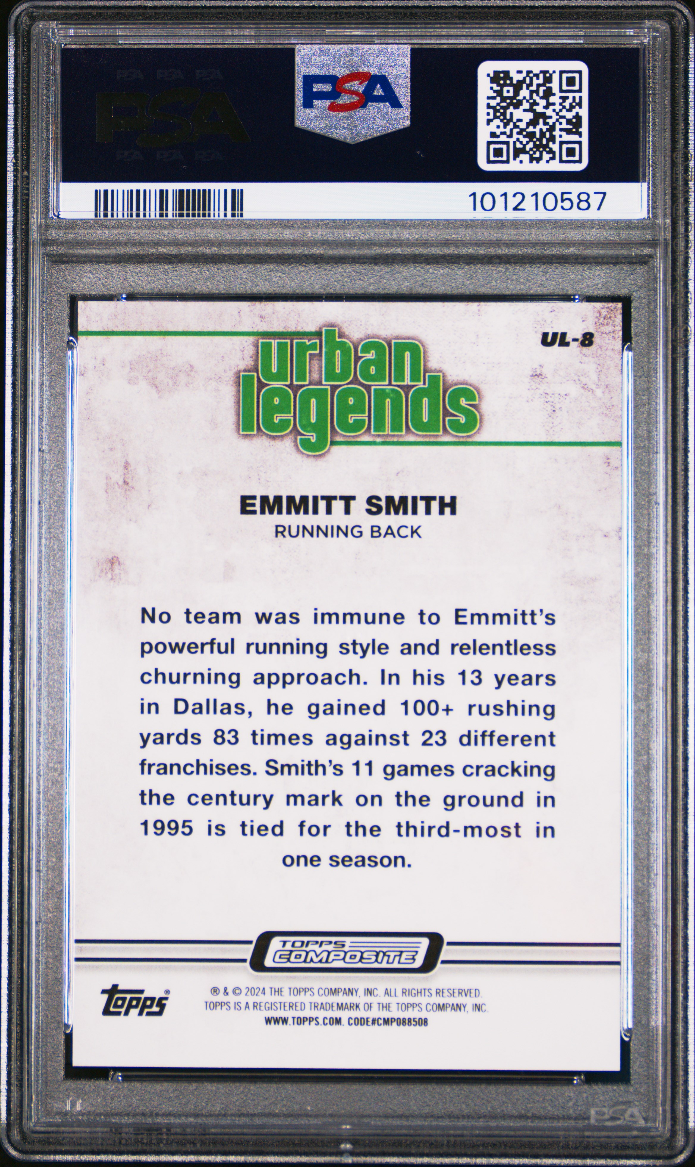 2023 Topps Composite Urban Legends Emmitt Smith #Ul8 Gem Mt 10 back
