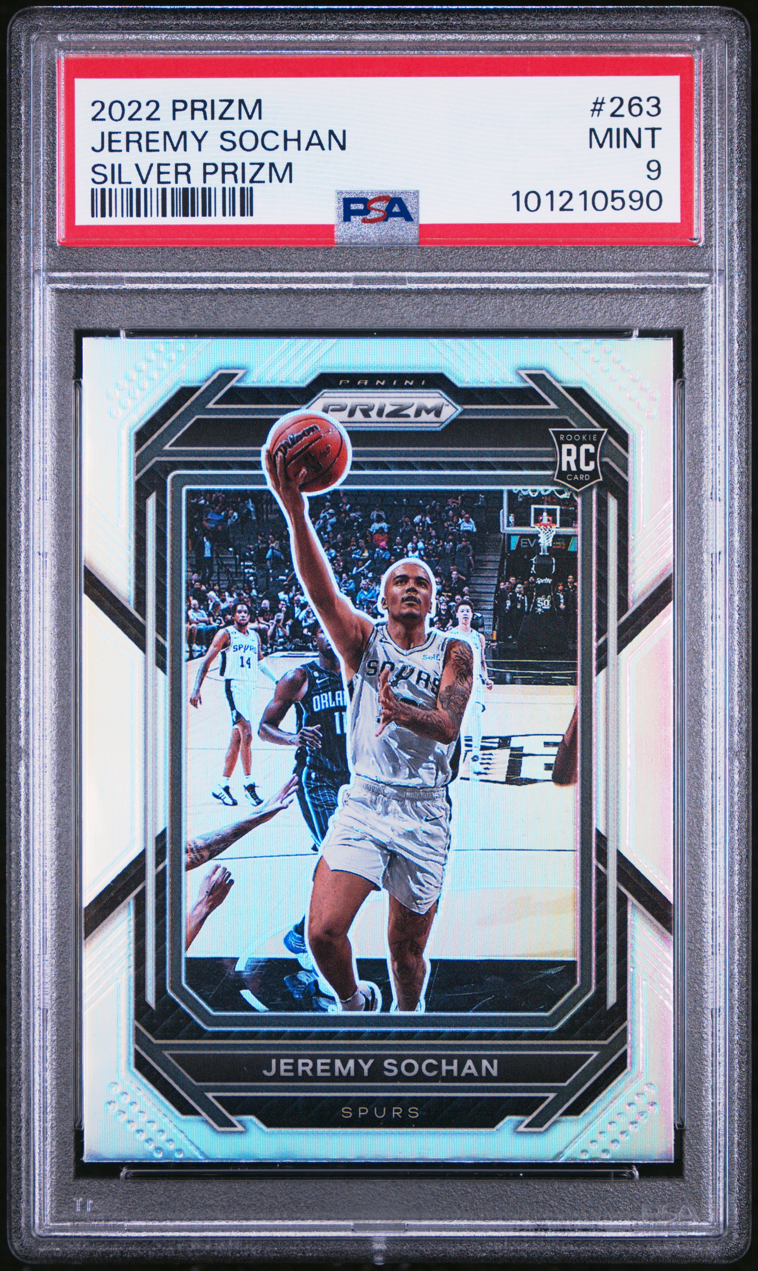 2022 Panini Prizm Jeremy Sochan #263 (Silver Prizm) Mint 9 front