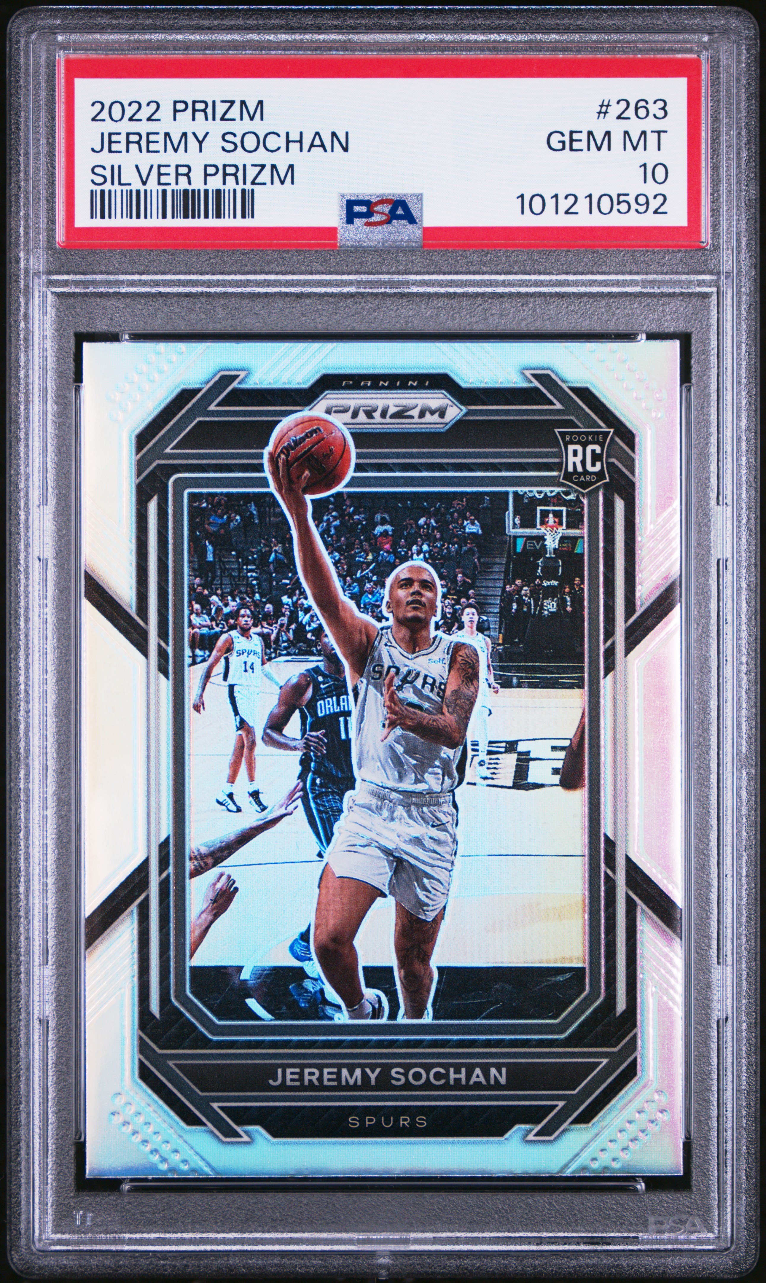 2022 Panini Prizm Jeremy Sochan #263 (Silver Prizm) Gem Mt 10 front