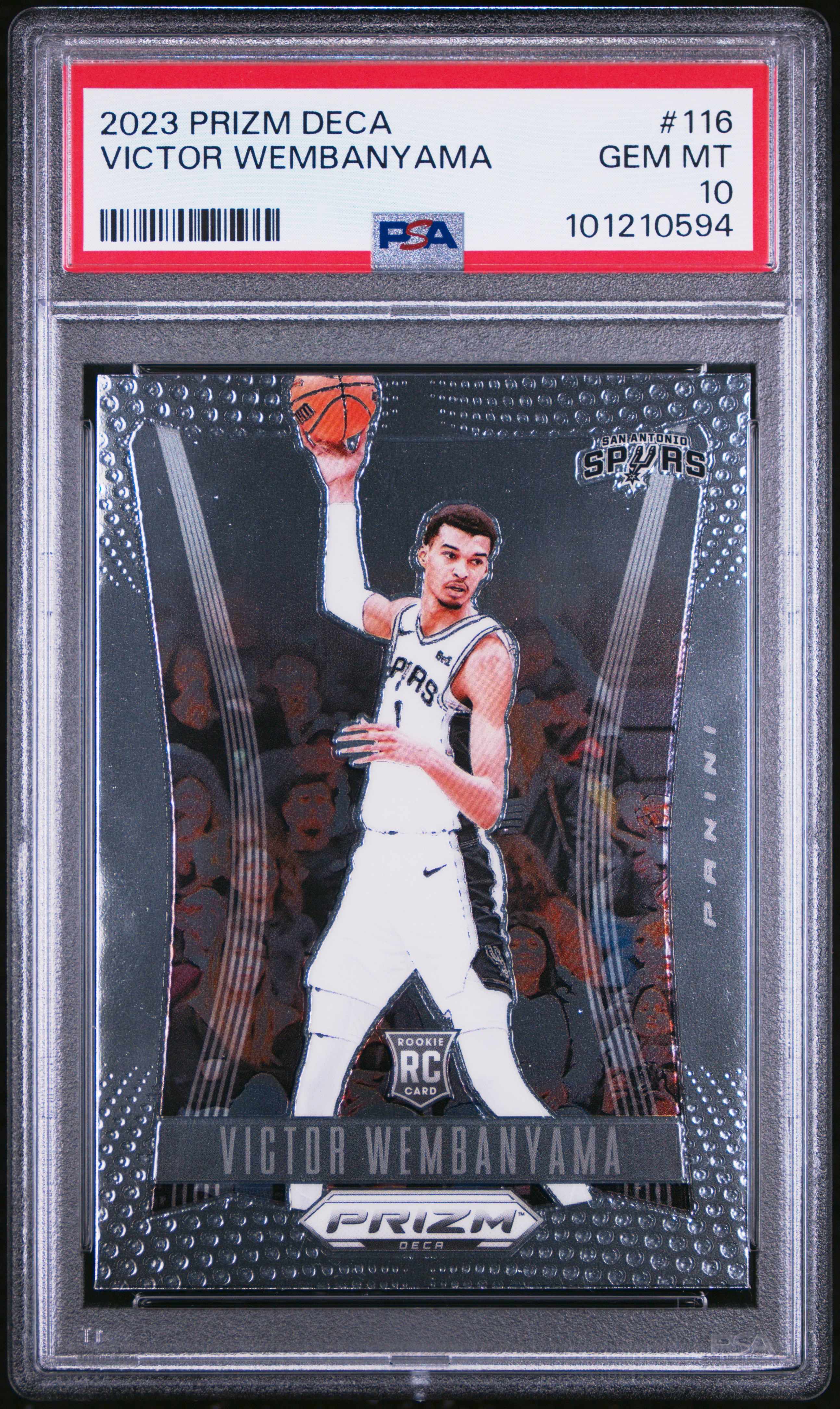 2023 Panini Prizm Deca Victor Wembanyama #116 Gem Mt 10 front