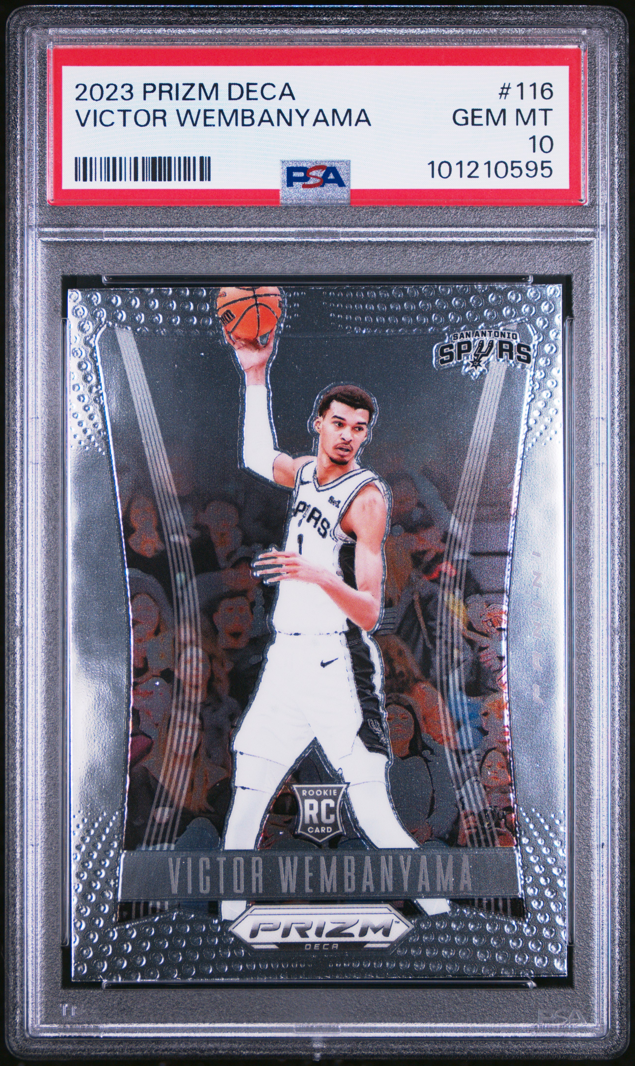 2023 Panini Prizm Deca Victor Wembanyama #116 Gem Mt 10 front