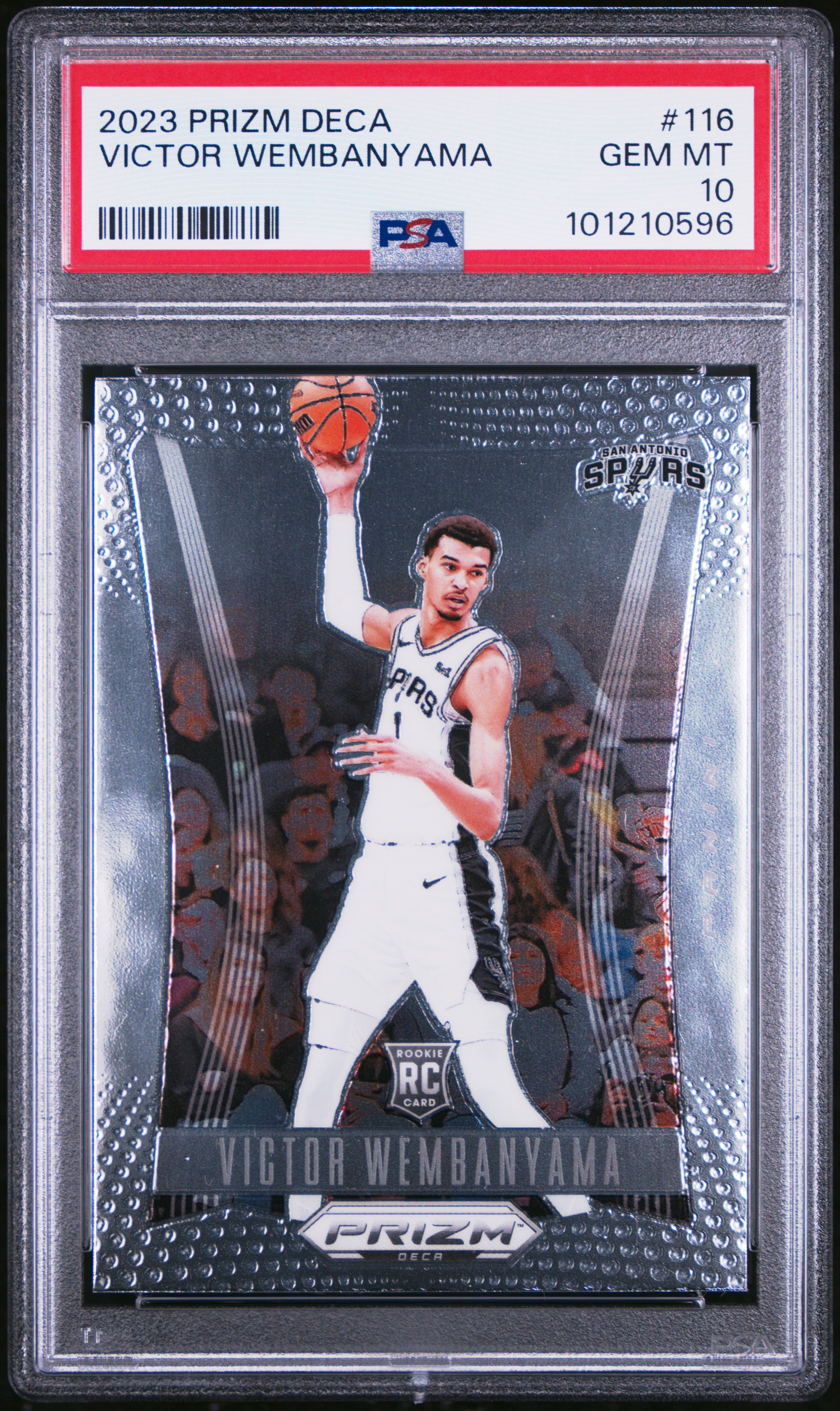 2023 Panini Prizm Deca Victor Wembanyama #116 Gem Mt 10 front