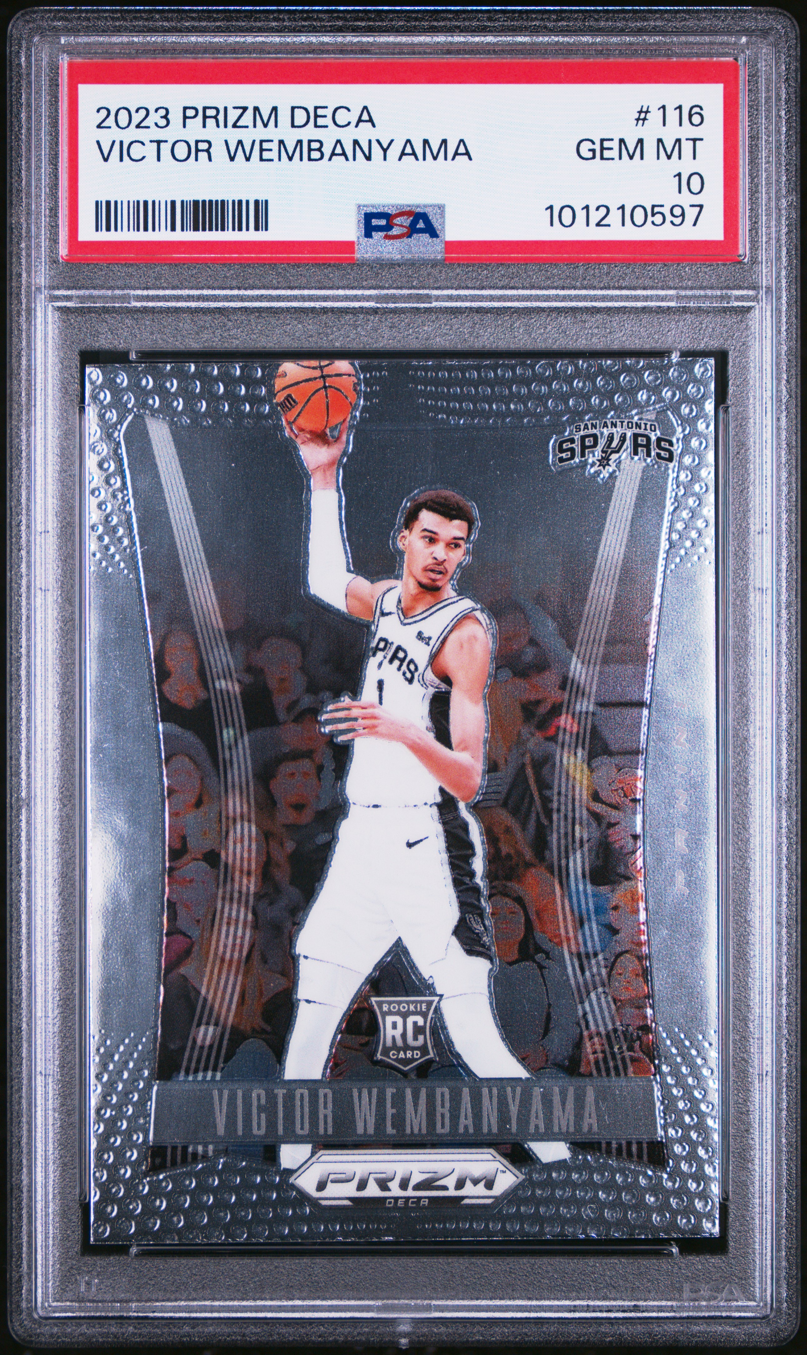 2023 Panini Prizm Deca Victor Wembanyama #116 Gem Mt 10 front